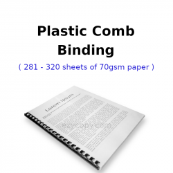 Plastic Comb Binding (201 - 320 sheets of 70gsm paper)